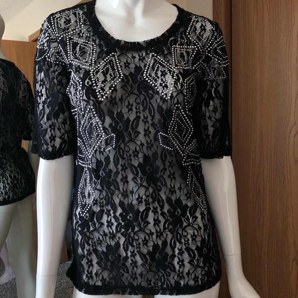 Rock & Roll Cowgirl Short sleeve lace shirt